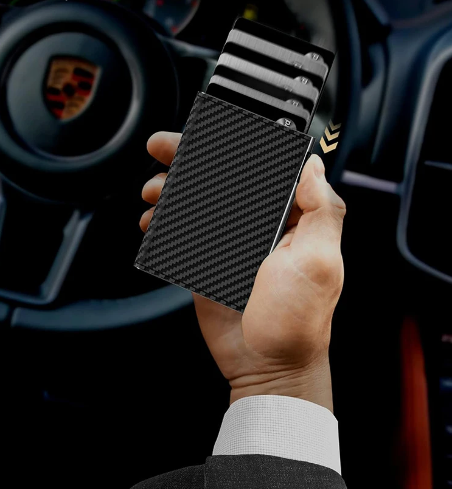 Porta-Cartões RFID Anti-Clonagem - Minimalista, Sofisticado e com sistema Pop-Up Porta-Cartões RFID Anti-Clonagem - Minimalista, Sofisticado e com sistema Pop-Up